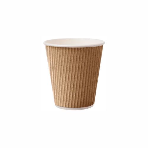 Doppelwand Riffel Kaffee Becher 0,2L/8oz Ø 8,0cm Klimaneutral #kunststofffrei